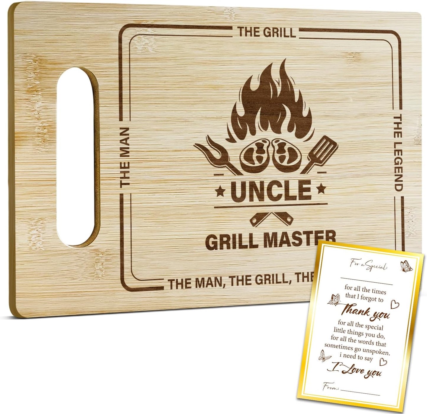 Best Dad Ever Bamboo Cutting Board, Grilling Gift For Men, Funny Charcuterie Boards for Home Kitchen Decor, Father's Day Birthday Gifts for Dad from Daughter Son -047