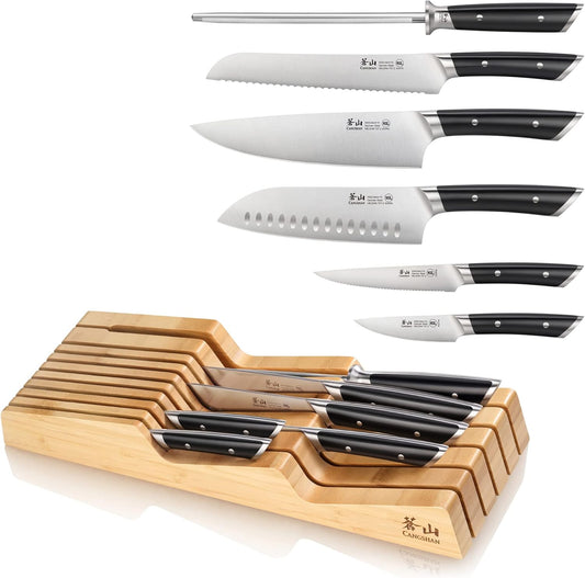 Cangshan HELENA Series German Steel Forged 7-Piece In-Drawer Knife Set (White)