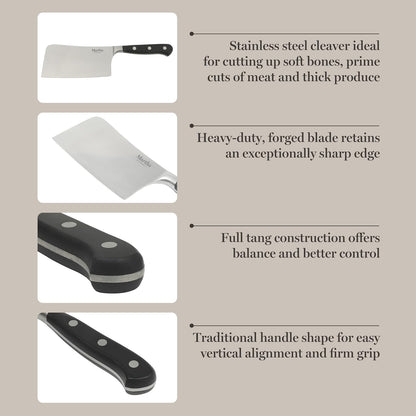 Martha Stewart Carverton 10" Hollow Edge Slicer Knife, High Carbon Stainless Steel Kitchen Knives w/Black Triple Riveted Handle