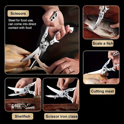 Professional Poultry Shears - Kitchen Shears for Spatchcocking Chicken and Meat Cutting, Multi-Purpose Kitchen Scissors for Food
