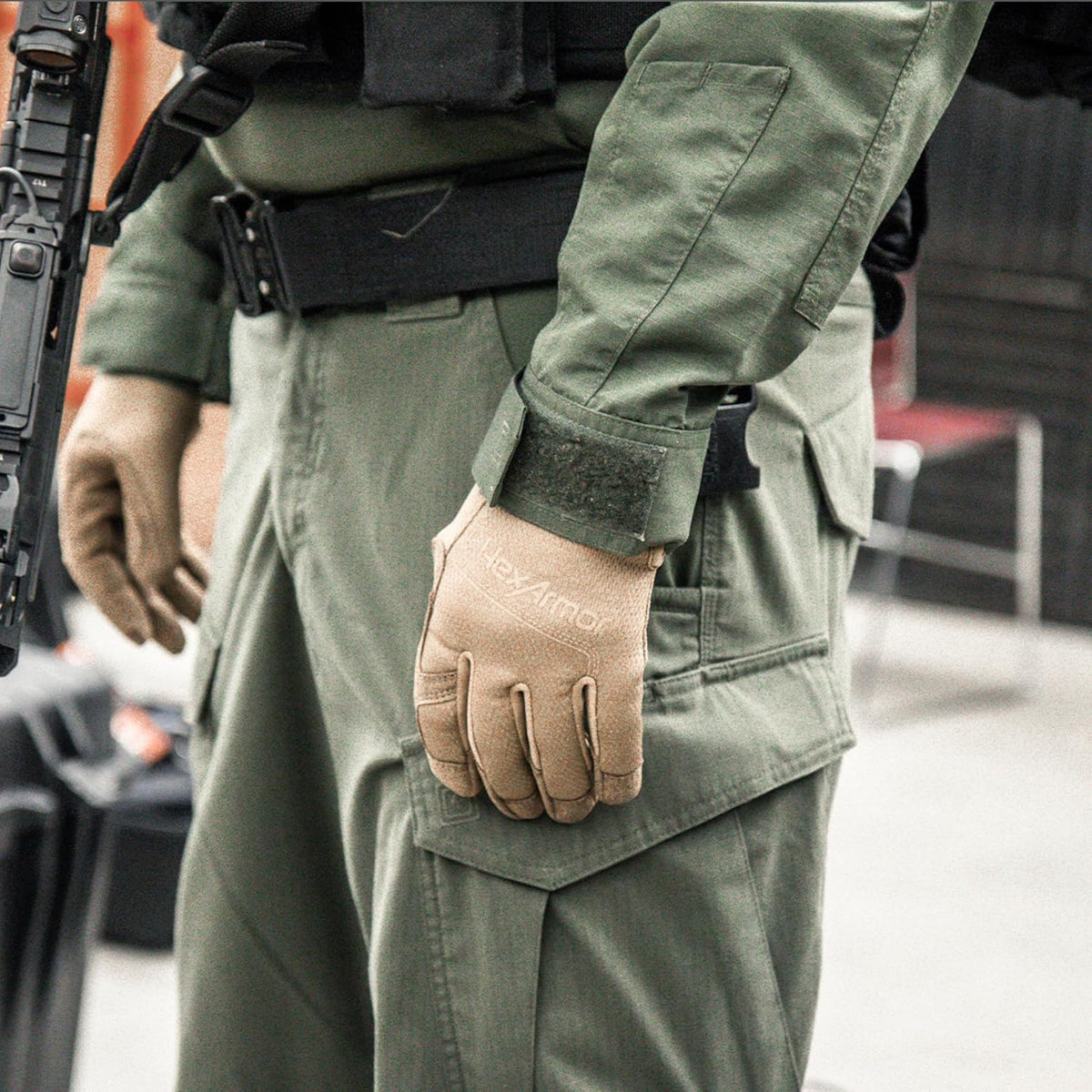 Law Enforcement Search Safety Tactical Work Gloves, HexBlue 2132 Series