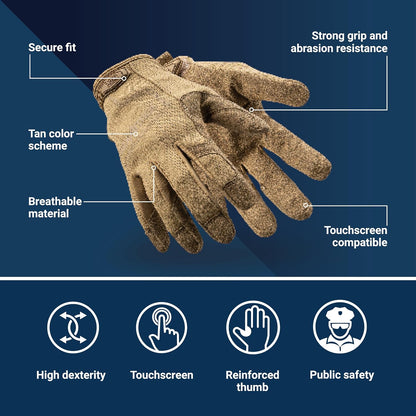 Law Enforcement Search Safety Tactical Work Gloves, HexBlue 2132 Series