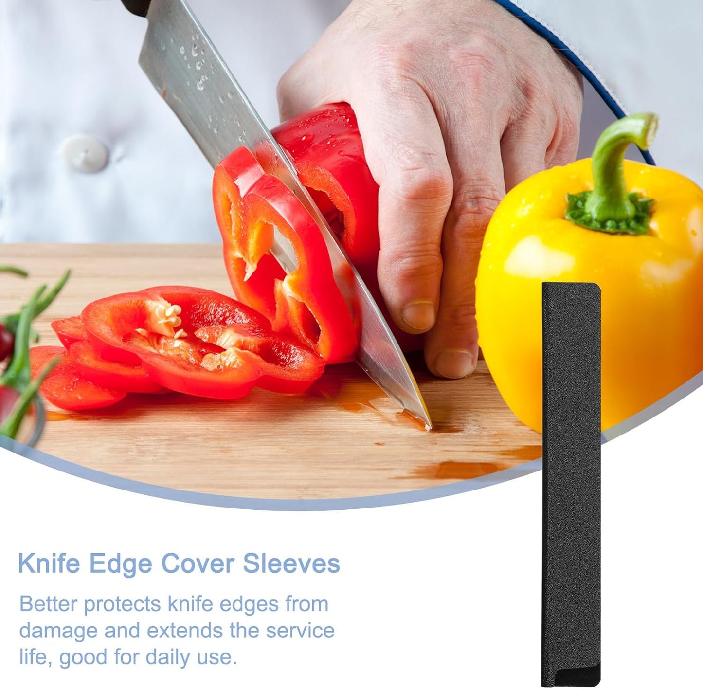 uxcell 3Pcs Knife Edge Guards 5.9"x1" ABS Knife Cover Sleeves Knife Case Blade Protector Universal Knife Sheath for Home Kitchen Knife