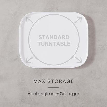 YouCopia MagicTrack Rectangle Lazy Susan Turntable: Kitchen & Bathroom Pantry, Cabinet & Countertop Storage Organizer with 360° Spin, Non-Slip, White Speckled BPA-Free