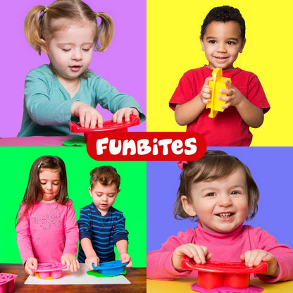 FUNBITES Crustless Sandwich Cutter for Kids Lunch (2-piece set), Uncrustable Sandwich Cutter, Bite-Size Food Cutter for Toddlers, Bento Box Accessories, BPA-FREE Dishwasher Safe, Green Squares 1pk