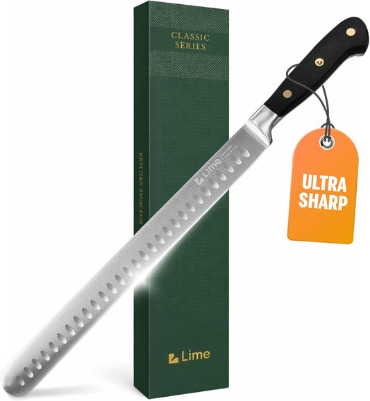 Bright Hobby Brisket Slicing Knife – 12" Brisket Knife, BBQ, Grilling Gifts For Men – Razor Sharp German Steel, Full Tang, Ergonomic Handle