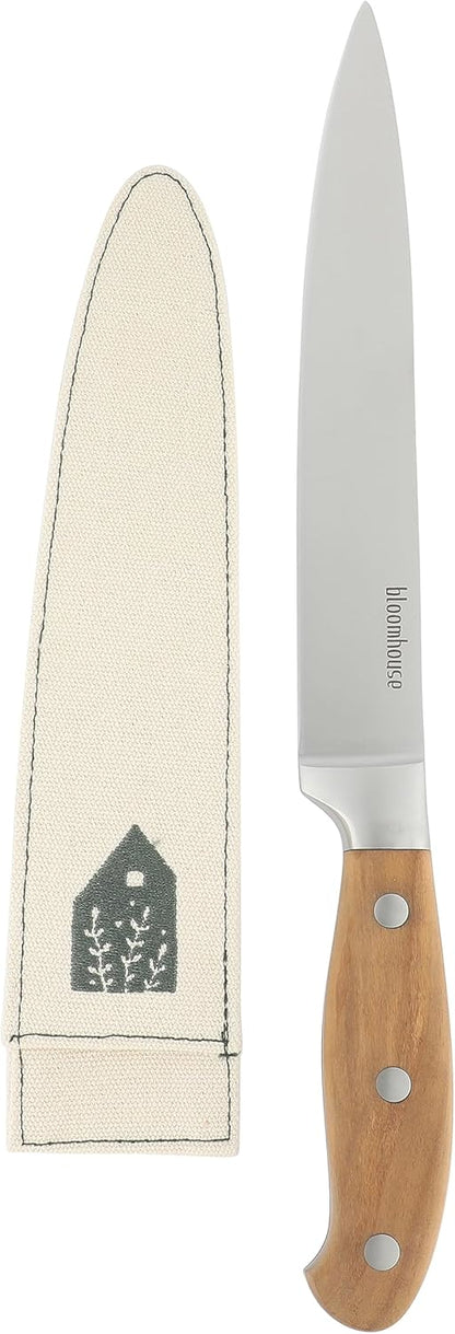 Bloomhouse - Two Time Oprah's Favorite Things Winner - 5" Utility Boning Kitchen Knife German Stainless Steel Blade w/Forged Italian Olive Wood Handle Full Tang for Meat Poultry & Precision Cutting