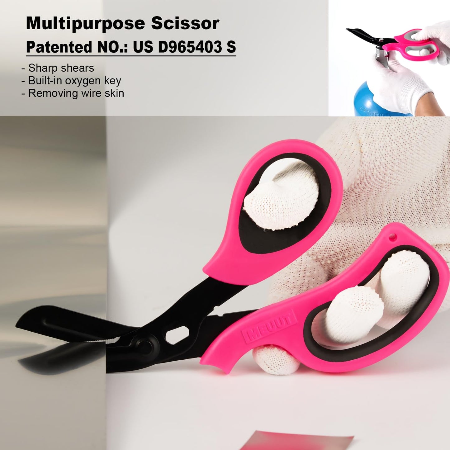 MEUUT 8 inches All Purpose Scissors Multipurpose Heavy Duty Shears, Forged Stainless Steel Utility Industrial Shear Kitchen Scissor for Household, outdoors, EMT