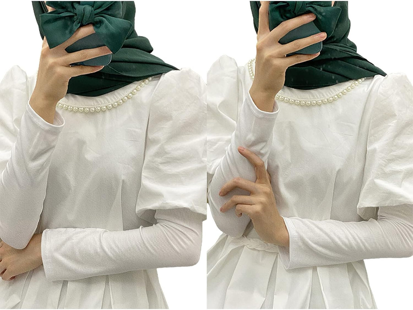 amokk Long Arm Sleeves for Women Cooling UV Sun Protection Sleeves to Cover Arms Gardening Sleeves