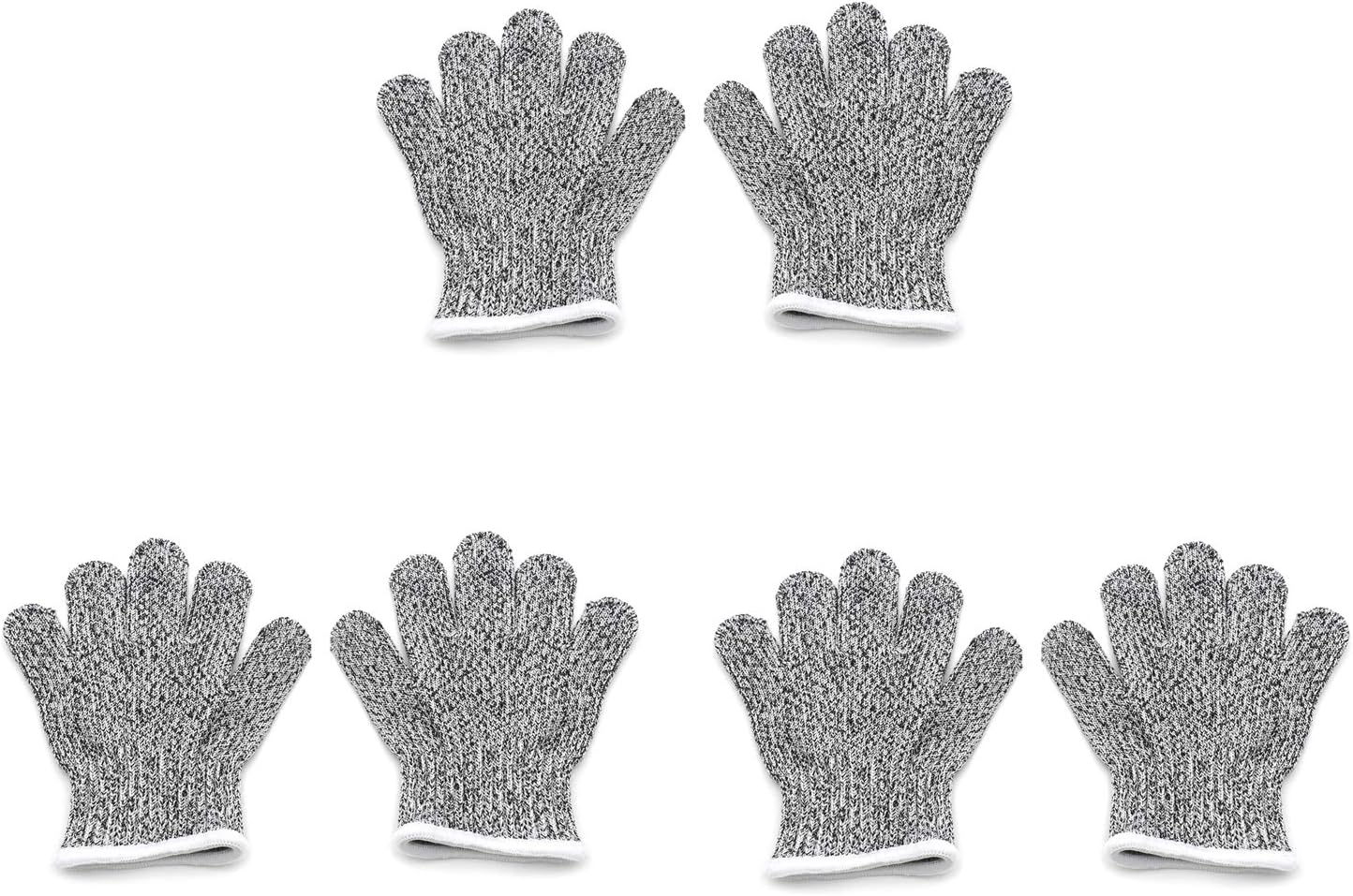 HongK- Level 5 Protection 6Pair Of Size XL Safe Cut Resistant Gloves Food Grade For Kitchen Oyster Shucking Meat Cutting Wood Carving Machine Washable [P/N: ET-TOOL032-XL X6-GRAY ]