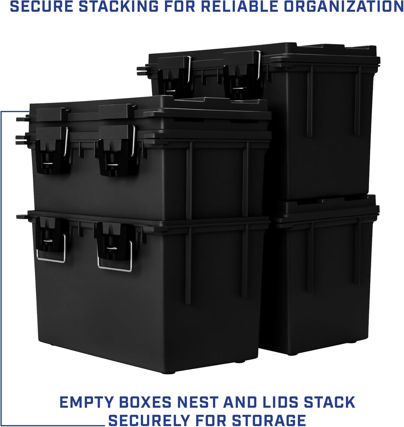 Sheffield 12629 Ammo Storage Box, Mothers Day Gifts for Mom,.30 Cal Field Boxes, Lockable Storage Box with Handle, Secures Hunting Gear, Supplies, and Bullets, Made in USA