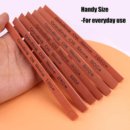 Sharpening Stone Set,16pcs Triangle Sanding Sticks Knife Whetstone Set White Corundum Oil Stone for Knife,Most Bladed&Moldel-120#,240#,320#, 400#,600#,800#,1000#,1200#