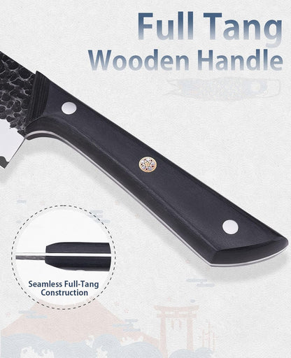 3.7 Inch Hand Forged Paring Knife, VG10 High Carbon 3-Layer Clad Steel Small Kitchen Knife, Ultra Sharp Full Tang for Peeling, Slicing & Delicate Prep, Gift Box for Men & Women