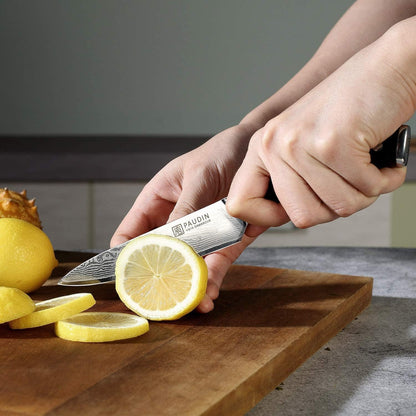 PAUDIN Utility Knife, 5 Inch Chef Knife, Ultra Sharp High Carbon Stainless Steel, Multipurpose Paring Knife for Fruit and Vegetable Cutting with Wooden Handle, Premium Gift Box
