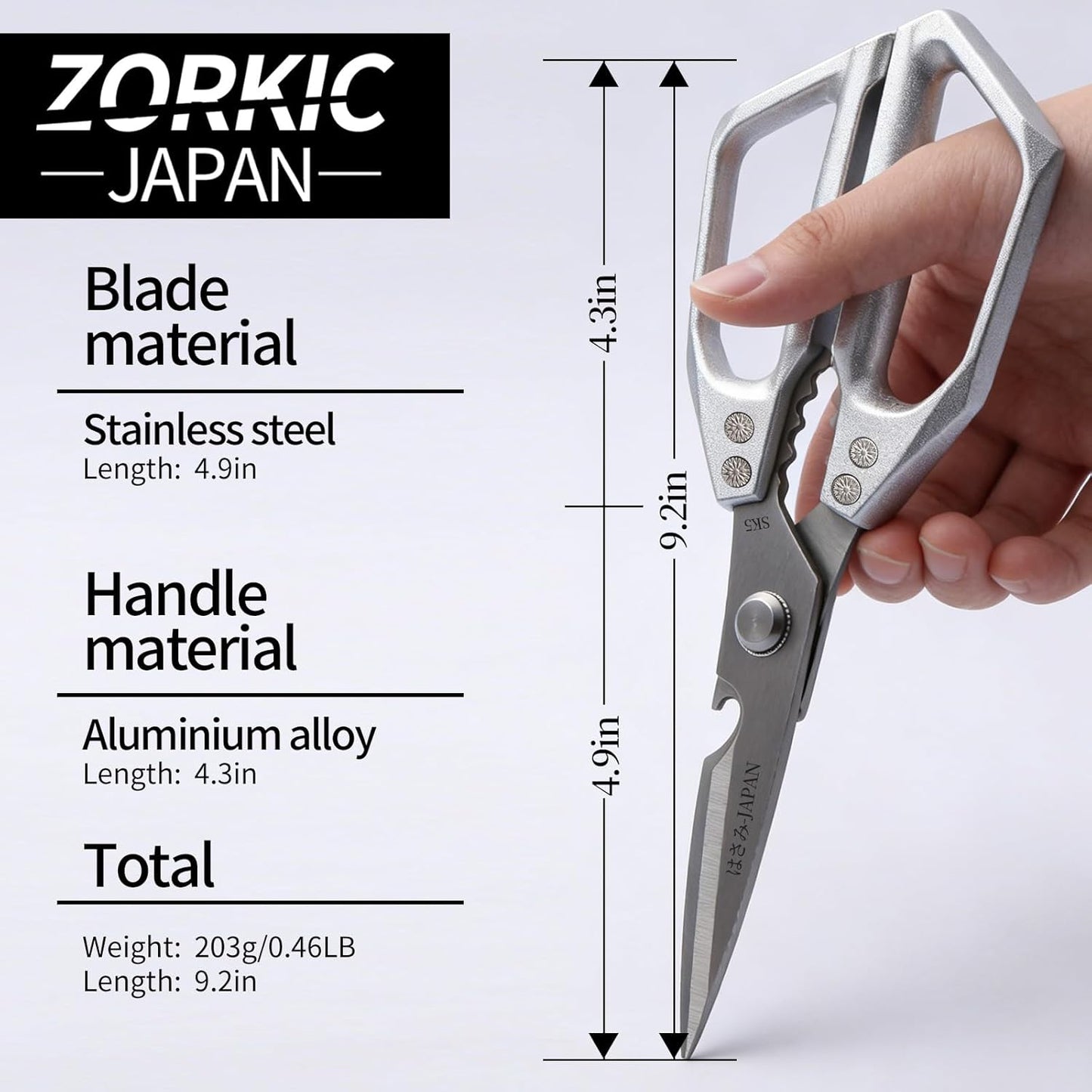 Japanese Kitchen Shears Black, Heavy Duty Poultry Shears, Kitchen Scissors for Meat Cutting, Chicken Bones, Gifts for Cooks Men Women Mom Dad