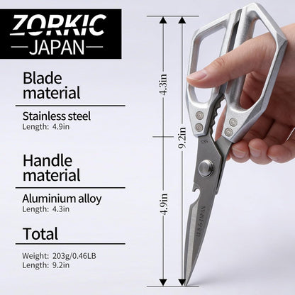 Japanese Kitchen Shears Black, Heavy Duty Poultry Shears, Kitchen Scissors for Meat Cutting, Chicken Bones, Gifts for Cooks Men Women Mom Dad