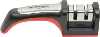 Ergo Chef Fastedge 2 Stage Knife Sharpener, Tabletop Kitchen Knife Sharpener, Tungsten Carbide and Ceramic Inserts, Red