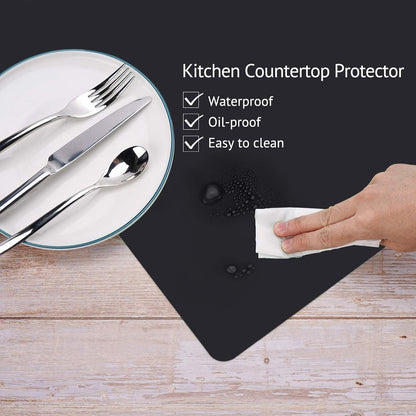 Gartful 25“x17”x0.03“ Silicone Mats for Kitchen Counter, Large Silicone Countertop Protector, Nonskid Heat Resistant Desk Saver Pad, Multipurpose Mat, Placemat, Dark Gray