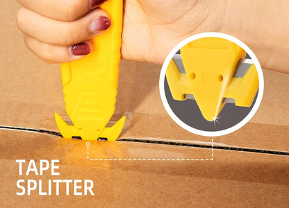 200 Pcs Safety Knife Box Cutter T TOVIA Utility Cutter and Package Opener with Recessed Concealed Stainless Steel Blade for Household, Warehouse, Workshop