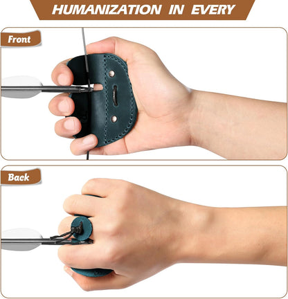 Ringsun Leather Archery Finger Tabs,Handmade Archery Finger Guard for Shooting Practice Gear, Recurve Bow Fingers Tab