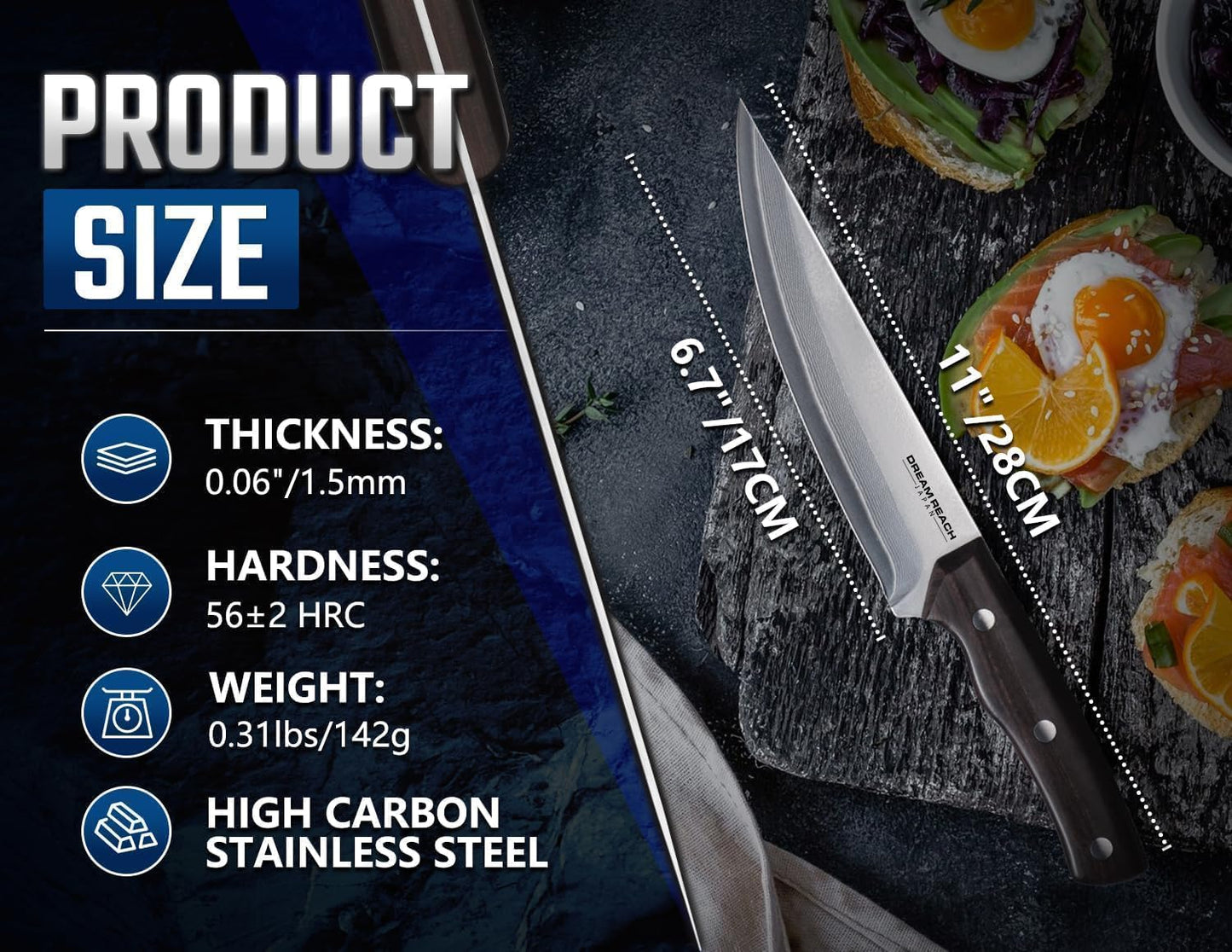 Dream Reach Boning Knife for Meat Cutting 5.2 inch Japanese VG10 Steel Core Deboning Knife for Butchering-Razor Sharp Damascus Fillet Knives for Kitchen Outdoor (Rose Series)