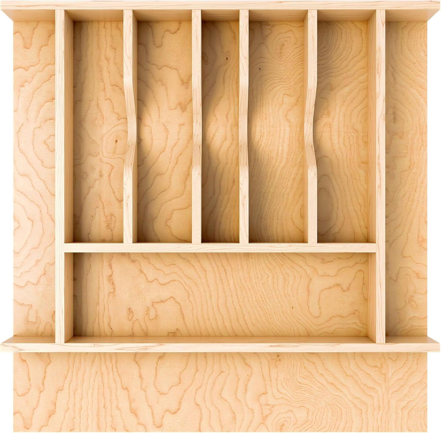 Rev-A-Shelf Natural Maple Right Size Utensil Insert Home Storage Kitchen Organizer 7 Compartment Drawer Accessory, 19 1/4" x 19 1/2", 4WCT-24SH-1