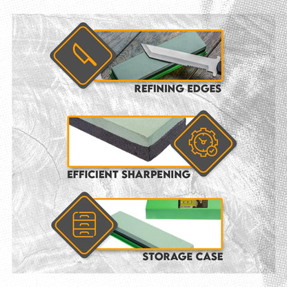 SE 8-Inch Silicon Carbide Double-Sided Whetstone - Sharpening Stone with 120 and 240 Grits, Includes Blue Storage Case SS72BK