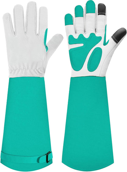 Long Gardening-Gloves Women/Men-Thorn proof Rose Pruning Heavy Duty Gauntlet, Best Garden Gifts for Gardener-L