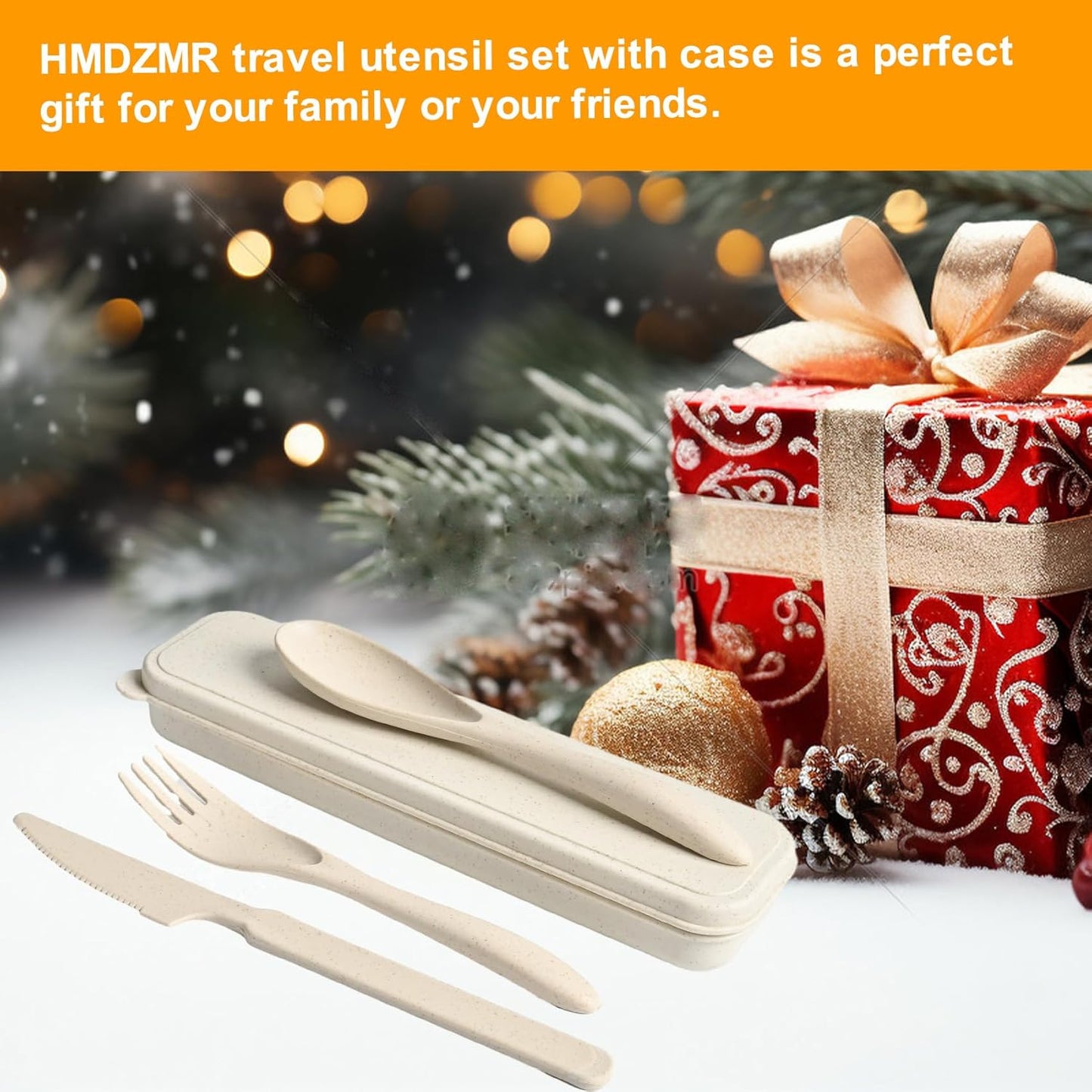 Pink Utensil set Travel Silverware with Case, 2 Sets Reusable Utensils Set with Case, Wheat Straw Utensils for Lunch Box Accessories, Camping Utensils for Work Lunch or Daily Use (Pink)