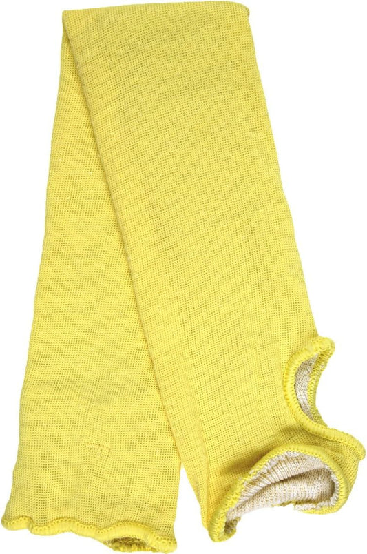 MCR Safety 9379KCT Kevlar Cotton Regular Weight Sleeve with Thumb-Slot, Yellow, 22-Inch
