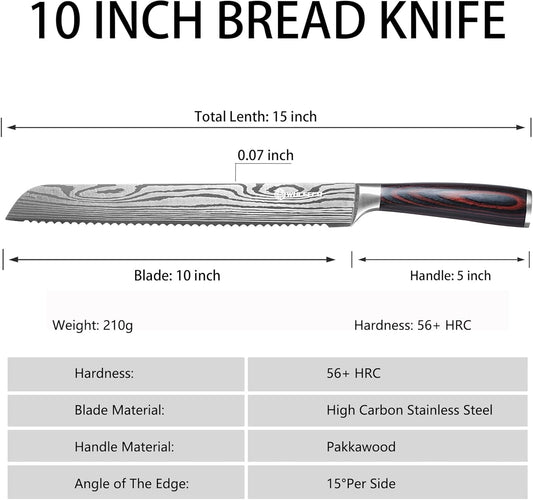 Utility Knife, 5 Inch Chef Knife, Ultra Sharp Kitchen Knife with High Carbon Stainless Steel Blade, Multipurpose Kitchen Knife with Ergonomic Pakkawood Handle and Gift Box