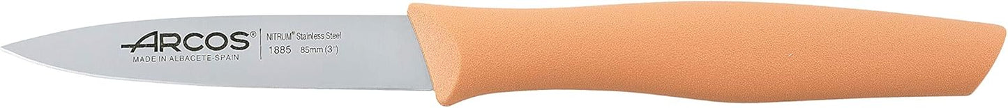 Arcos Set 3 pieces Paring Knife 3 Inch. 3 Paring Knives of Stainless Steel and Ergonomic Polypropylene Handle for Cutting Fruits, Vegetables and Tubers.. Series Nova. Color Black