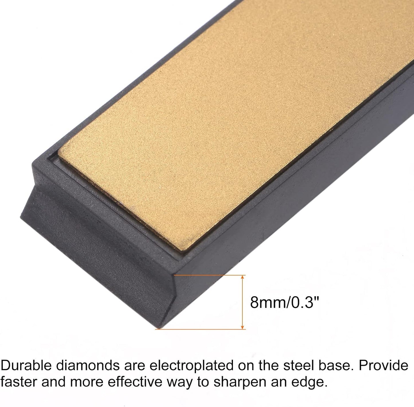 uxcell Diamond Sharpening Stone, 6" x 0.8" (150mm x 20mm) 80 Grits Titanium Coated Whetstone Sharpener Grinding Plate Hand Tool