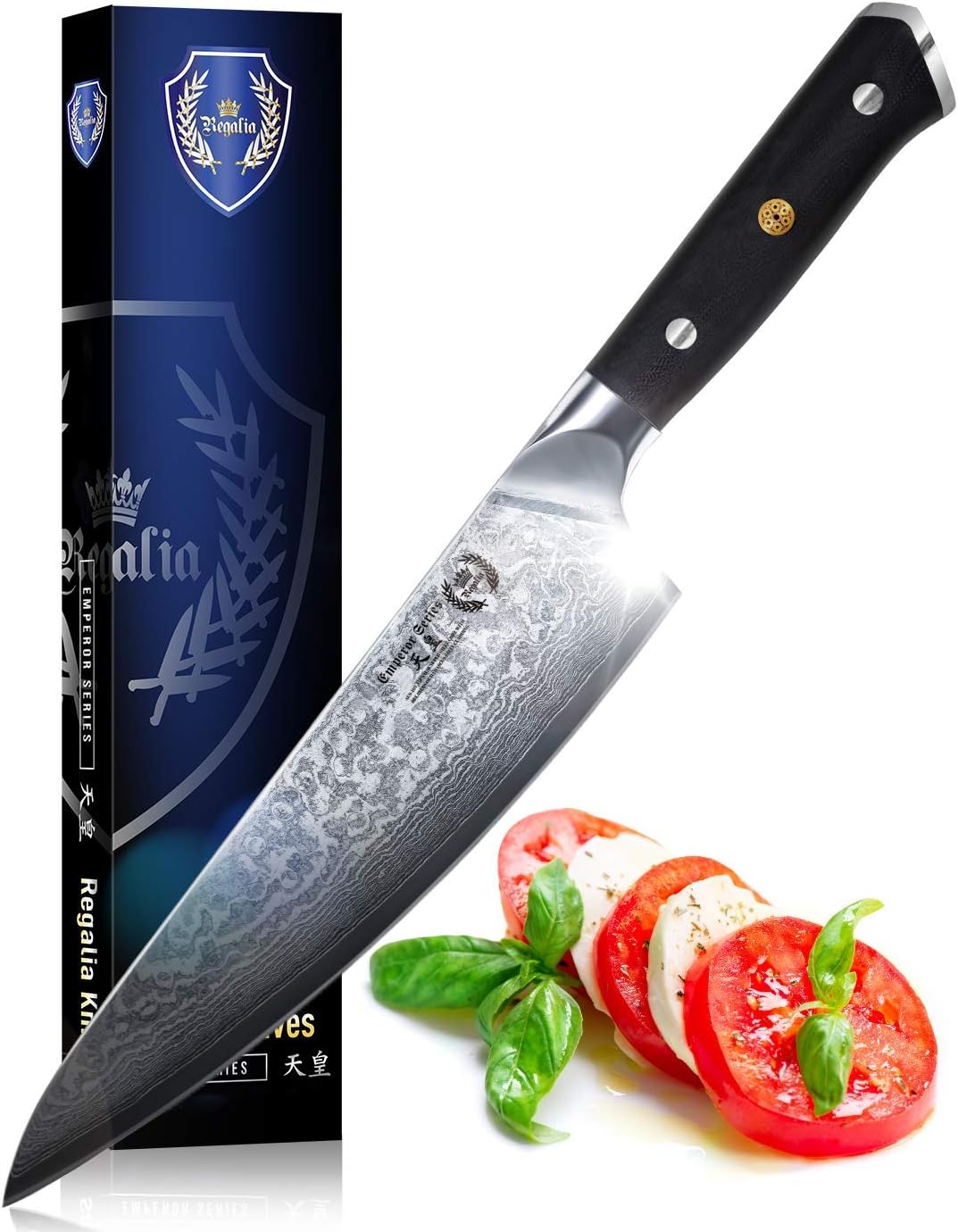 Regalia Paring (Petty) Knife 3.5 inch: Japanese AUS10 Super Steel 67 Layer High Carbon Stainless Damascus Steel Peeling Utility knives