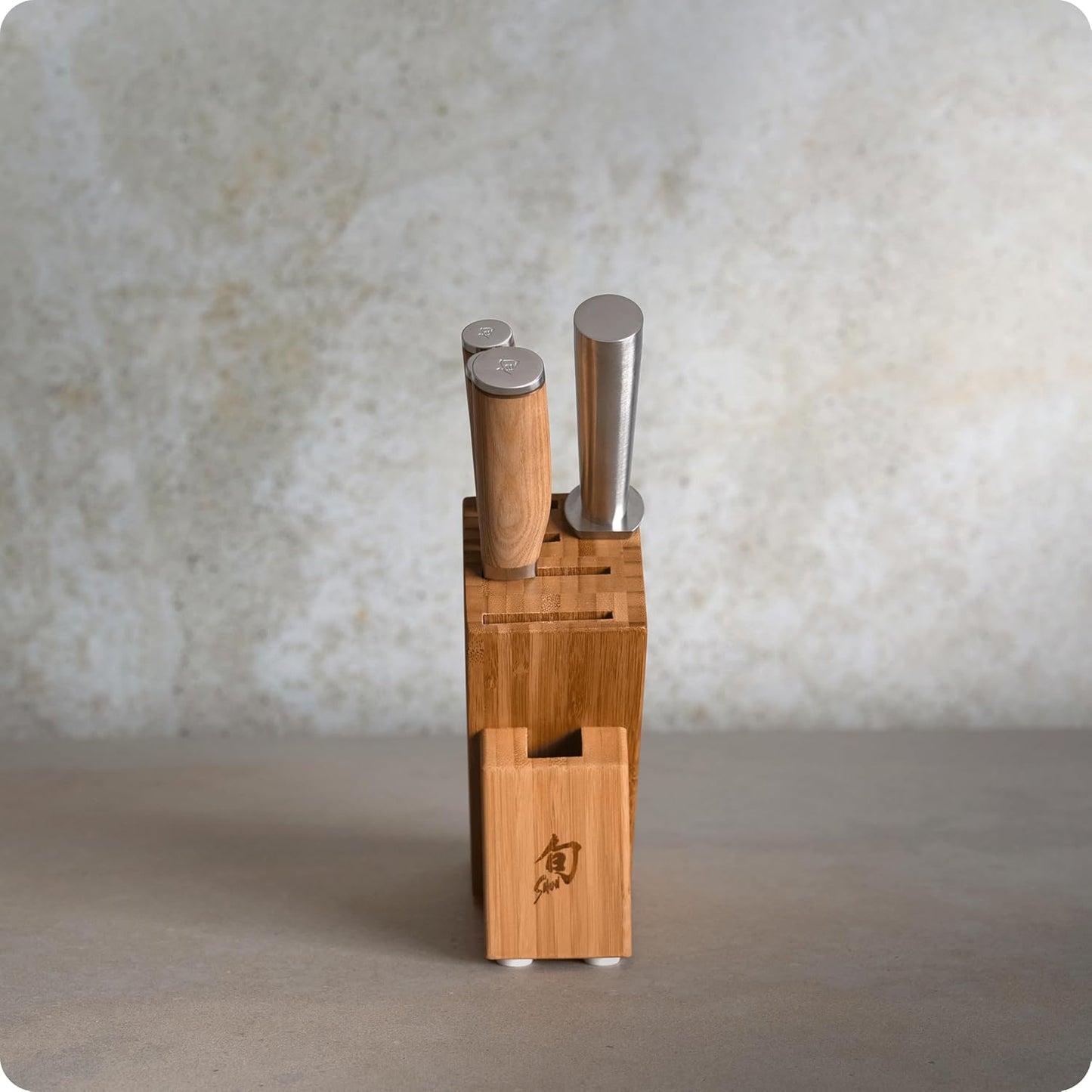 Shun Premier 8 Piece Professional Block Set, Features 6 Shun Premier Knives, Honing Steel and 11-Slot Bamboo Knife Block, Handcrafted Japanese Knife Set, Pakkawood Handles