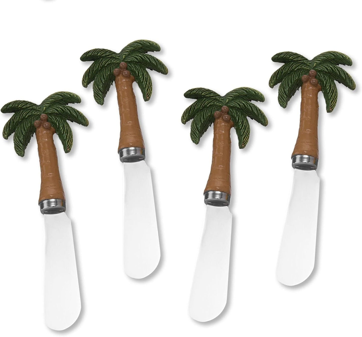 UP UPware Black Lighthouse Cheese Spreaders, Hand-Painted Resin Handles with Stainless Steel Blades for Spreading Cream Cheese, Butter, Jam, or Sandwich, Set of 4