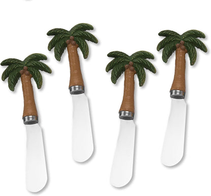 UP UPware Black Lighthouse Cheese Spreaders, Hand-Painted Resin Handles with Stainless Steel Blades for Spreading Cream Cheese, Butter, Jam, or Sandwich, Set of 4