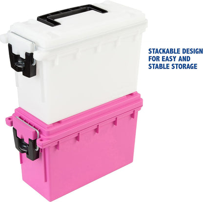 Sheffield 12629 Ammo Storage Box, Mothers Day Gifts for Mom,.30 Cal Field Boxes, Lockable Storage Box with Handle, Secures Hunting Gear, Supplies, and Bullets, Made in USA