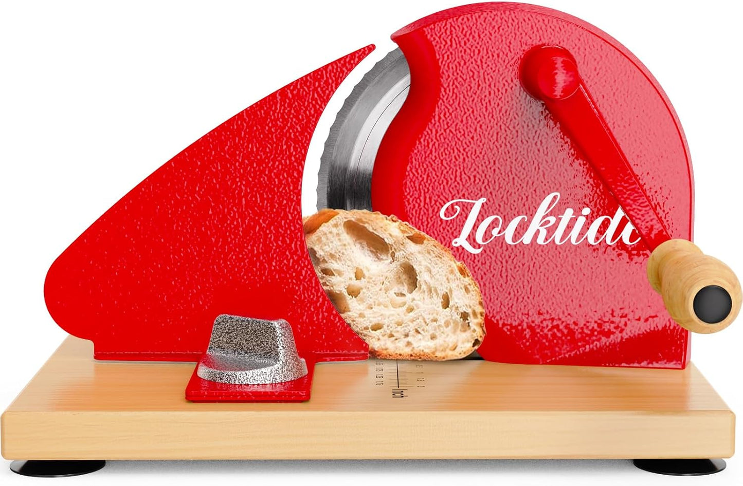 Upgrade Manual Bread Slicer for Homemade Sourdough - Adjustable Thickness & Evenly Slice, Bread Slicer with Scale Lines, Hand Crank, Suction Cups and Bread Guide for Sandwiches, Toast, Bagel, Baguette