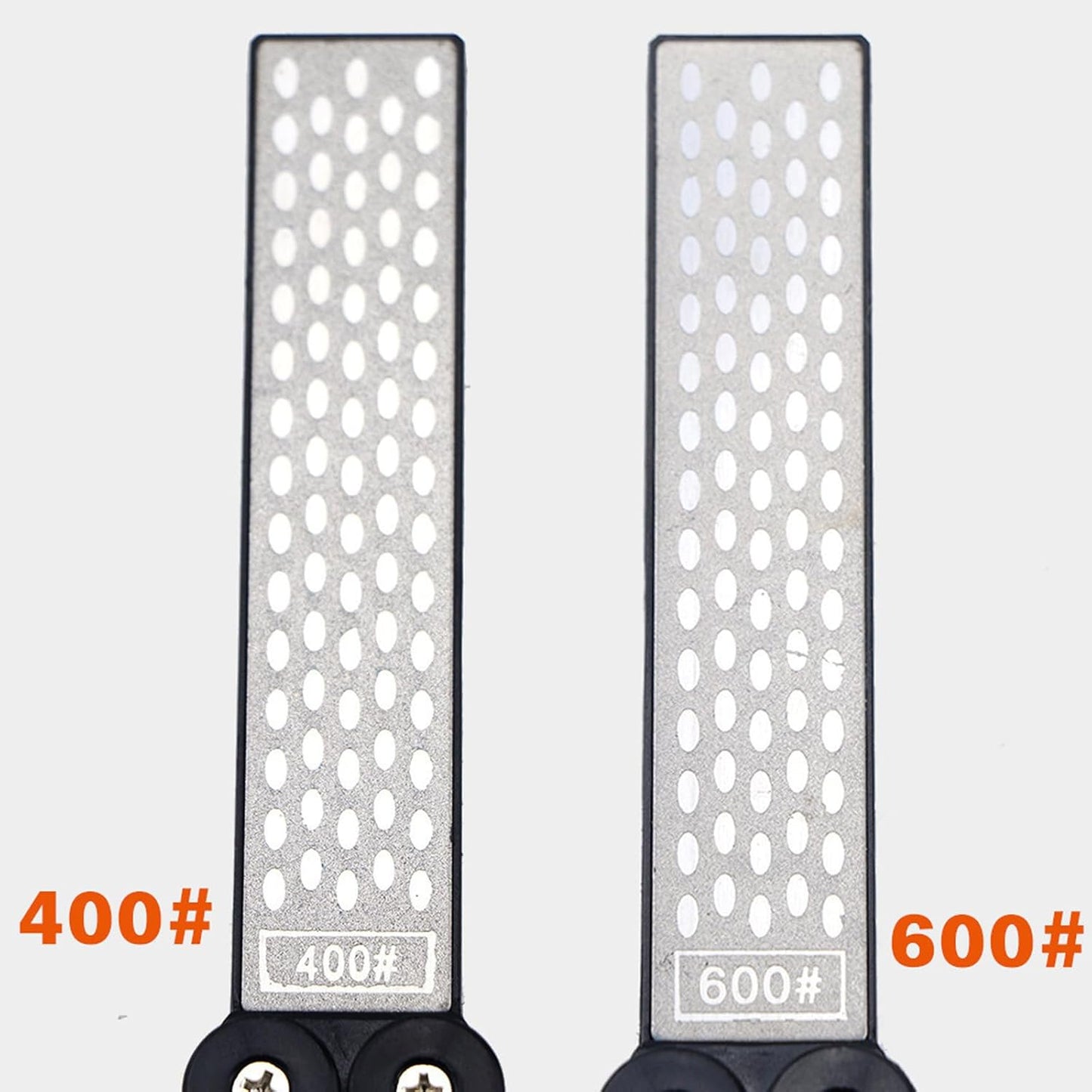 Double Sided Diamond Knife sharpener, Pocket Sharpening Stone, 400/600 Grit Foldable Knife Sharpener Gritstone Whetstone with Non-slip Handheld (Orange)