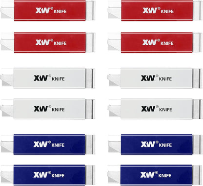 XW Handy Safety Box Cutters, Auto-retractable Razor Blade Carton Cutter for Opening Packages, 10-Pack