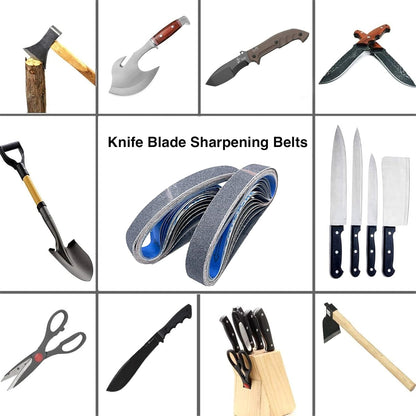 1x30 Inch Silicon Carbide Sanding Belts, 4 PCS Each of 80,120, 240, 400, 800,1000 Grits Knife Sharpening Belt Kits for 1 x 30 Inch Belt Sander, 24 Pack