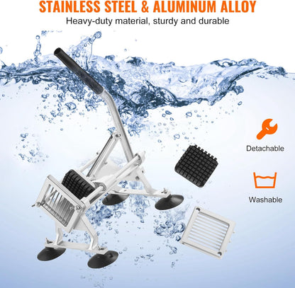 VEVOR Commercial Vegetable Slicer, 1/4 and 1/2 inch Tomato Slicer, Stainless Steel and Aluminum Alloy Vegetable Cutter Slicer, Manual Tomato Slicer with Non-slip Feet, for Tomatoes, Onions, Potatoes