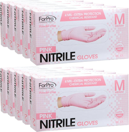 ForPro Disposable Nitrile Gloves, Chemical Resistant, Powder-Free, Latex-Free, Non-Sterile, Food Safe, 4 Mil