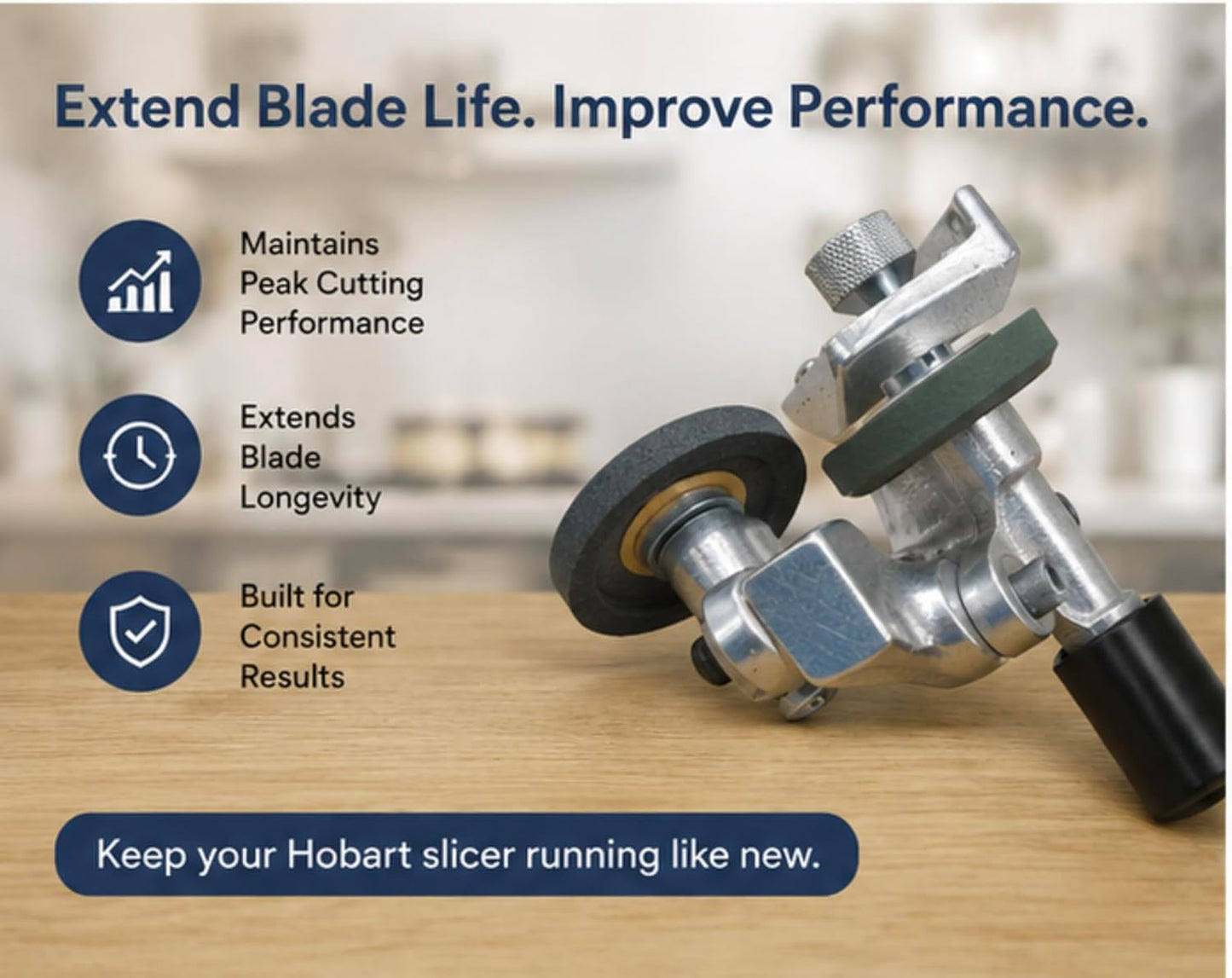 Cutlery Mania Sharpening Stone Set for Hobart Slicers | Truing Stone & Grinding Stone | Fits Hobart 512, 1512, 1612, 1712 | Deli Slicer Blade Sharpener