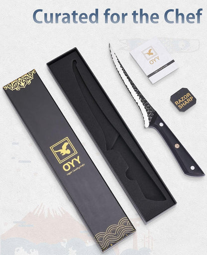 3.7 Inch Hand Forged Paring Knife, VG10 High Carbon 3-Layer Clad Steel Small Kitchen Knife, Ultra Sharp Full Tang for Peeling, Slicing & Delicate Prep, Gift Box for Men & Women