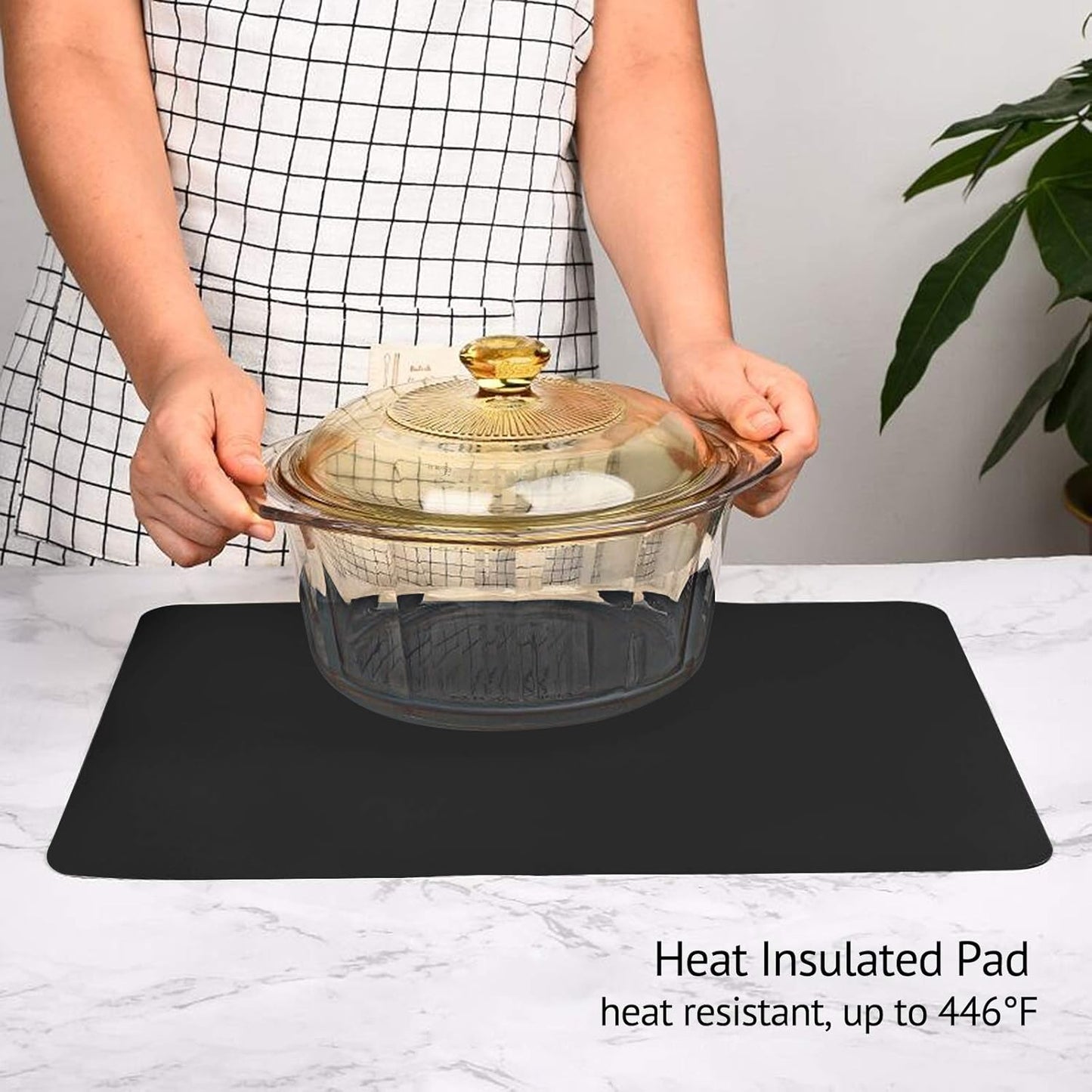 Gartful 25“x17”x0.03“ Silicone Mats for Kitchen Counter, Large Silicone Countertop Protector, Nonskid Heat Resistant Desk Saver Pad, Multipurpose Mat, Placemat, Dark Gray
