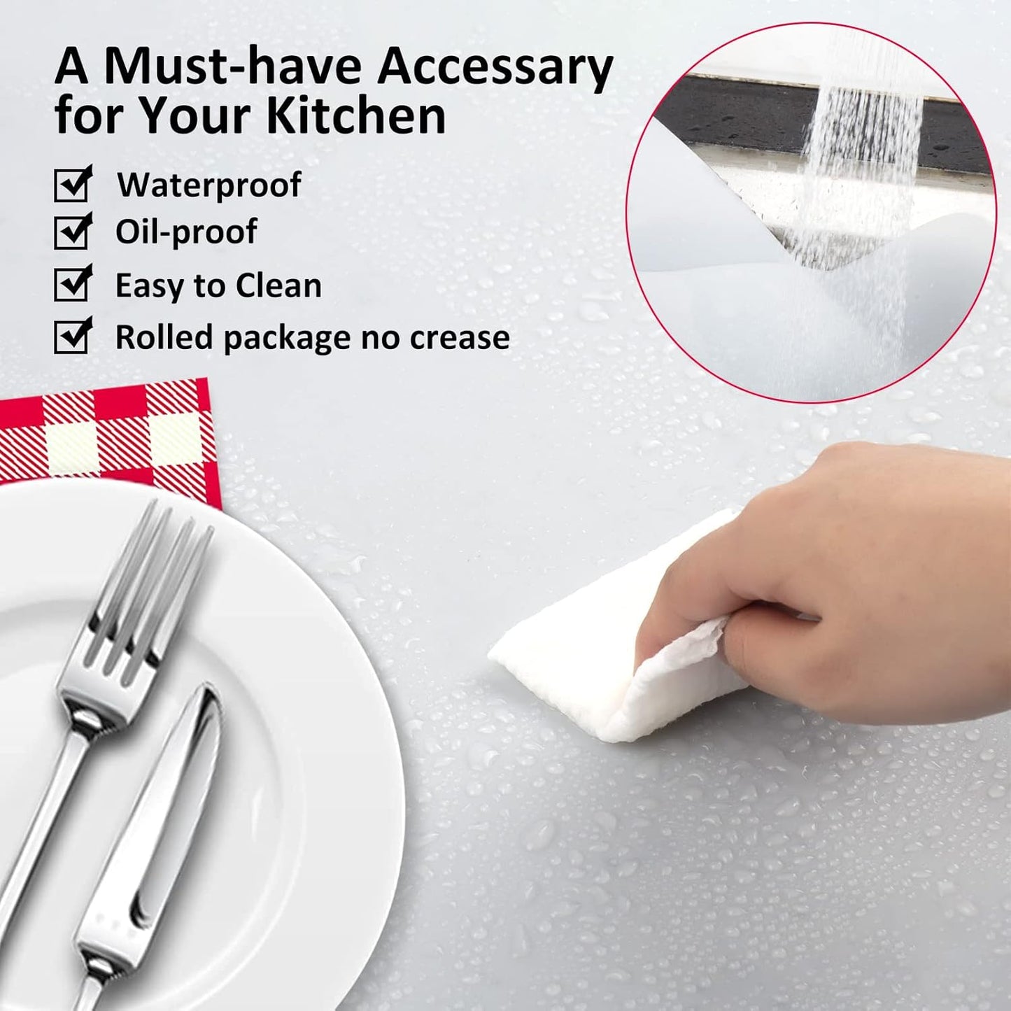 Silicone Mats for Kitchen Counter Thicker Extra Large Heat Resistant Mats Countertop Protector Liners for Bottom of Oven Air Fryer Coffee Maker, 24" x 16" x 2 mm, Translucent