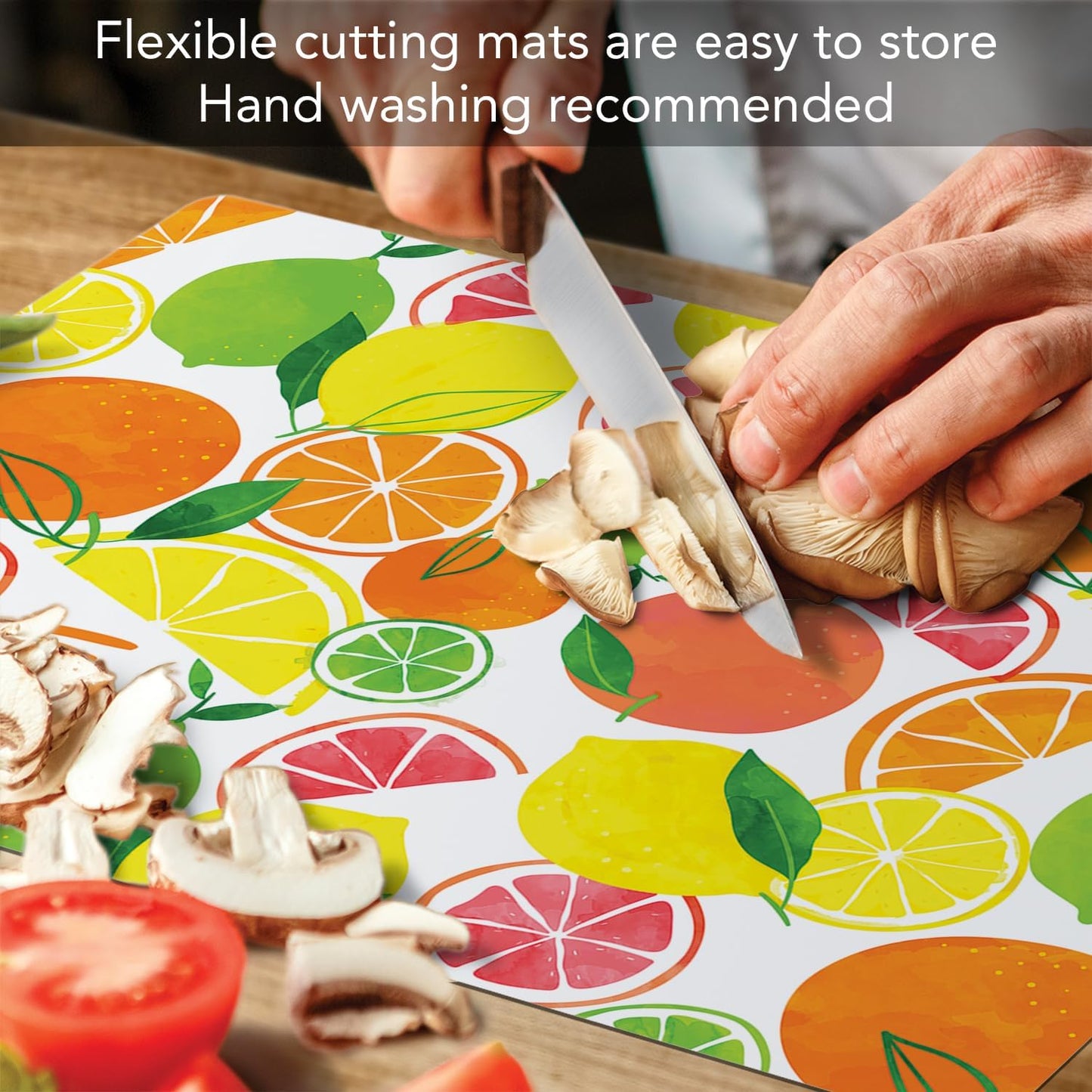 Cut N' Funnel Farmhouse Fall Designer Flexible Cutting Board Mat 15" x 11.5" Made in the USA Decorative Flexible Easy to Clean