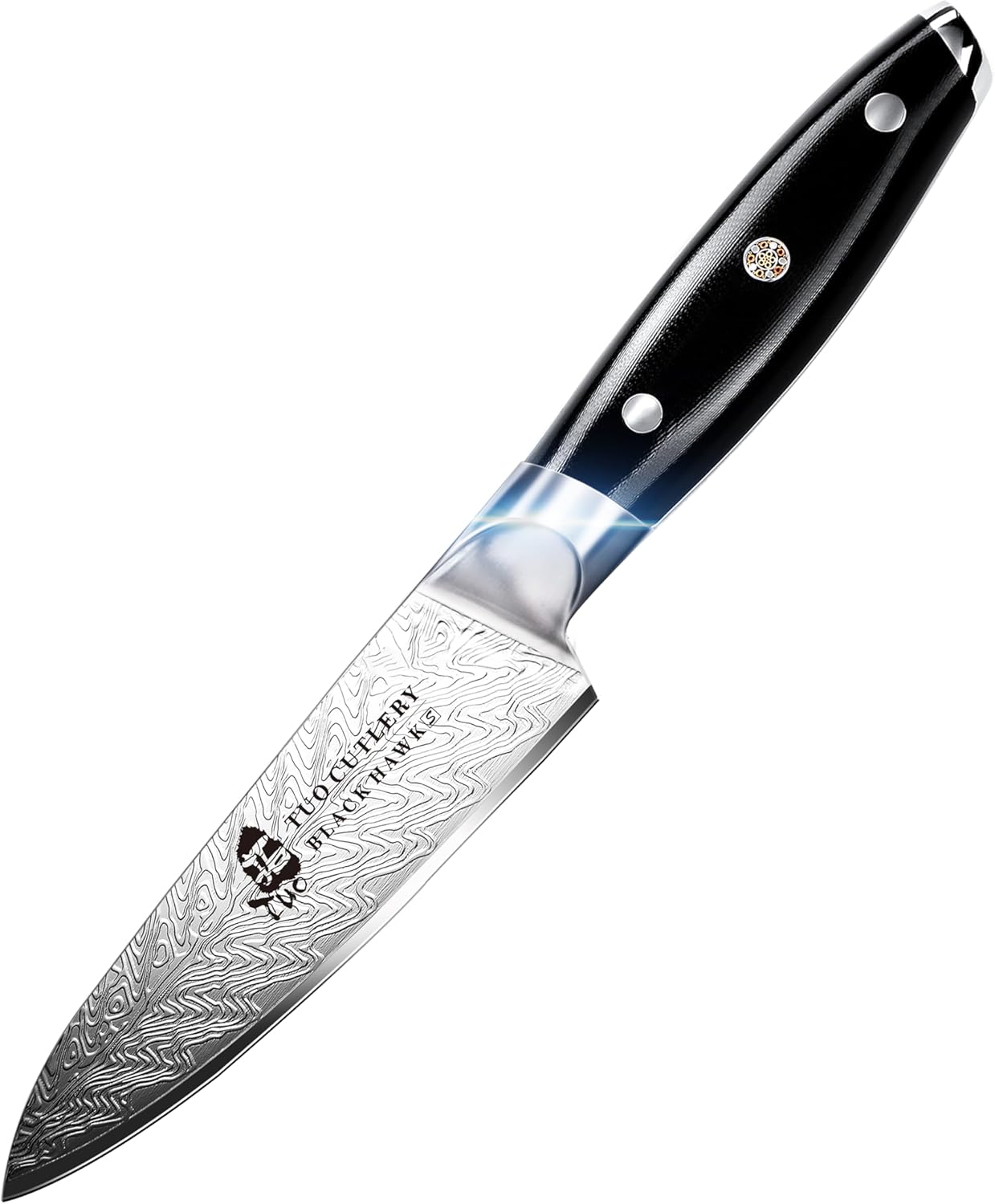 TUO Paring Knife 3.5 Inch - Ultra Sharp Peeling Knife - High Carbon Stainless Steel - Full Tang G10 Handle with Gift Box - Black Hawk S Series